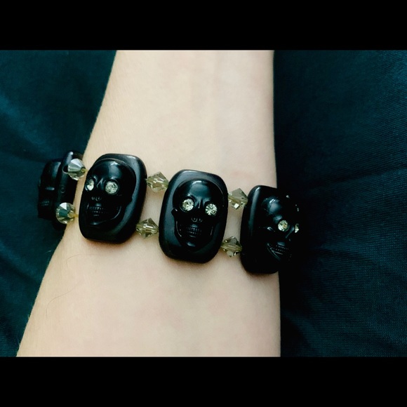 Vintage Tarina Tarantino Skull Cuff Bracelet